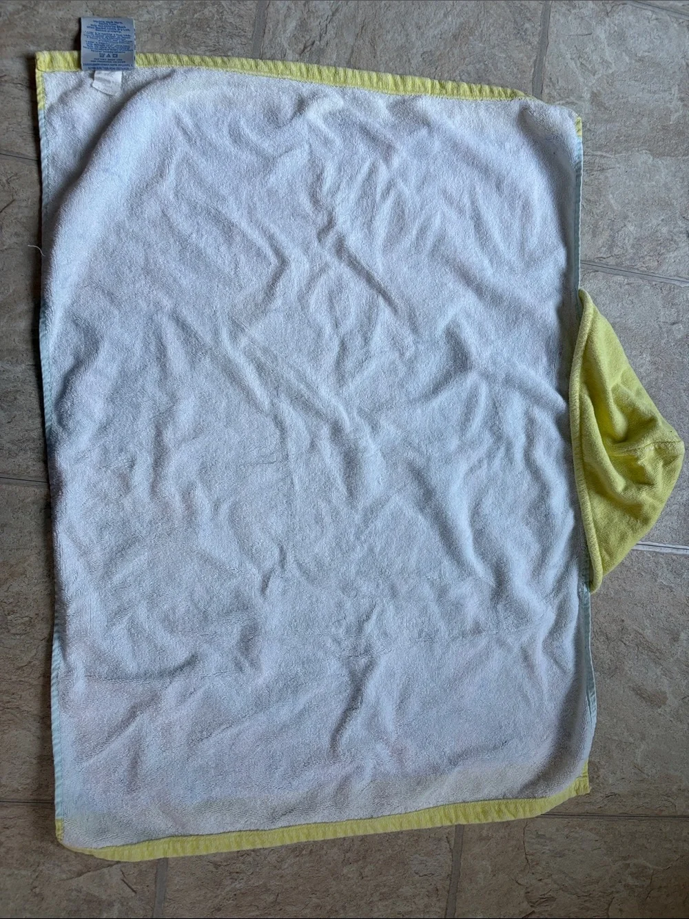 Pottery Barn Kids Yellow Hooded Baby Towel with Bunny Face Print